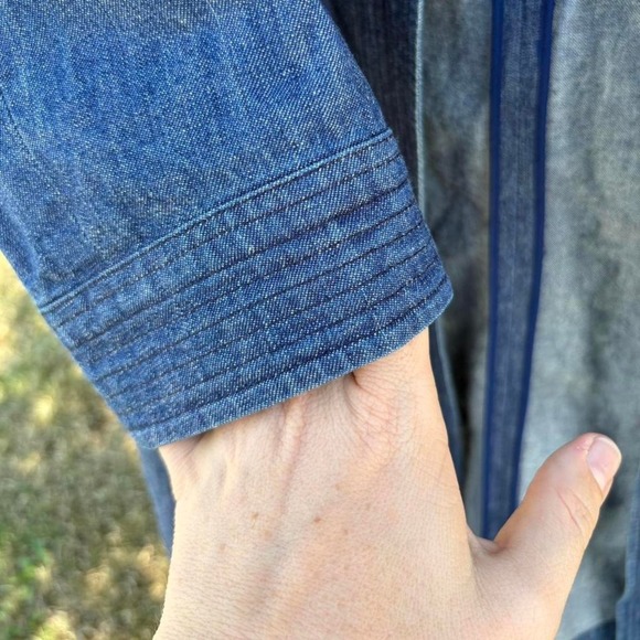 Vintage Micheal Kors open front Blue denim duster with a boho vibe - Picture 3 of 6